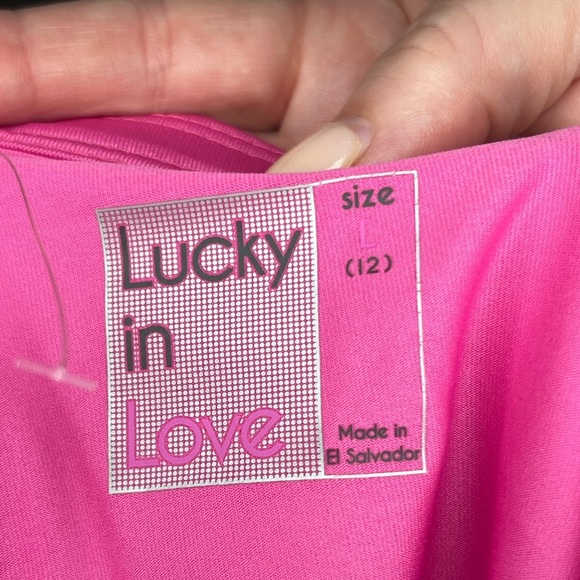 Lucky in Love Sz Large Santa Fe Glow Long Pleated Tier Skirt Pinkberry - Picture 6 of 9